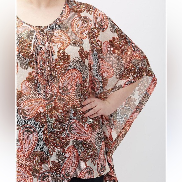 Lane Bryant Paisley Boho Coastal Lightweight Blouse Size 22/24 - Picture 2 of 10